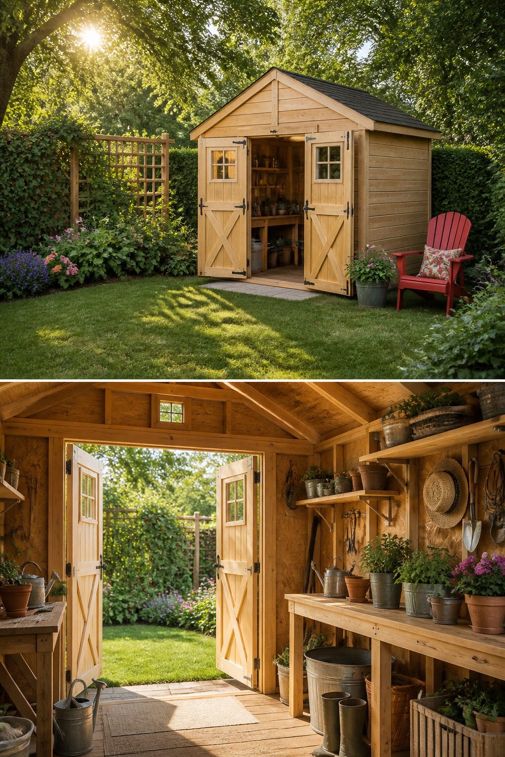 Backyard Sheds: Wood, Metal, Vinyl, Prefab, and Other Types 4 A prefab shed kit with pre-cut wood and assembled walls.