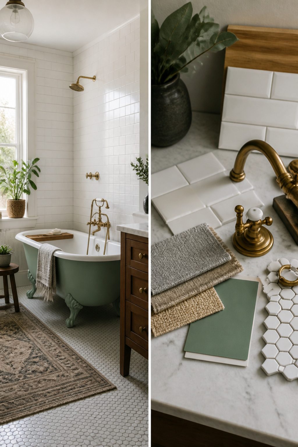 A collection of budget-friendly bathroom design inspirations.