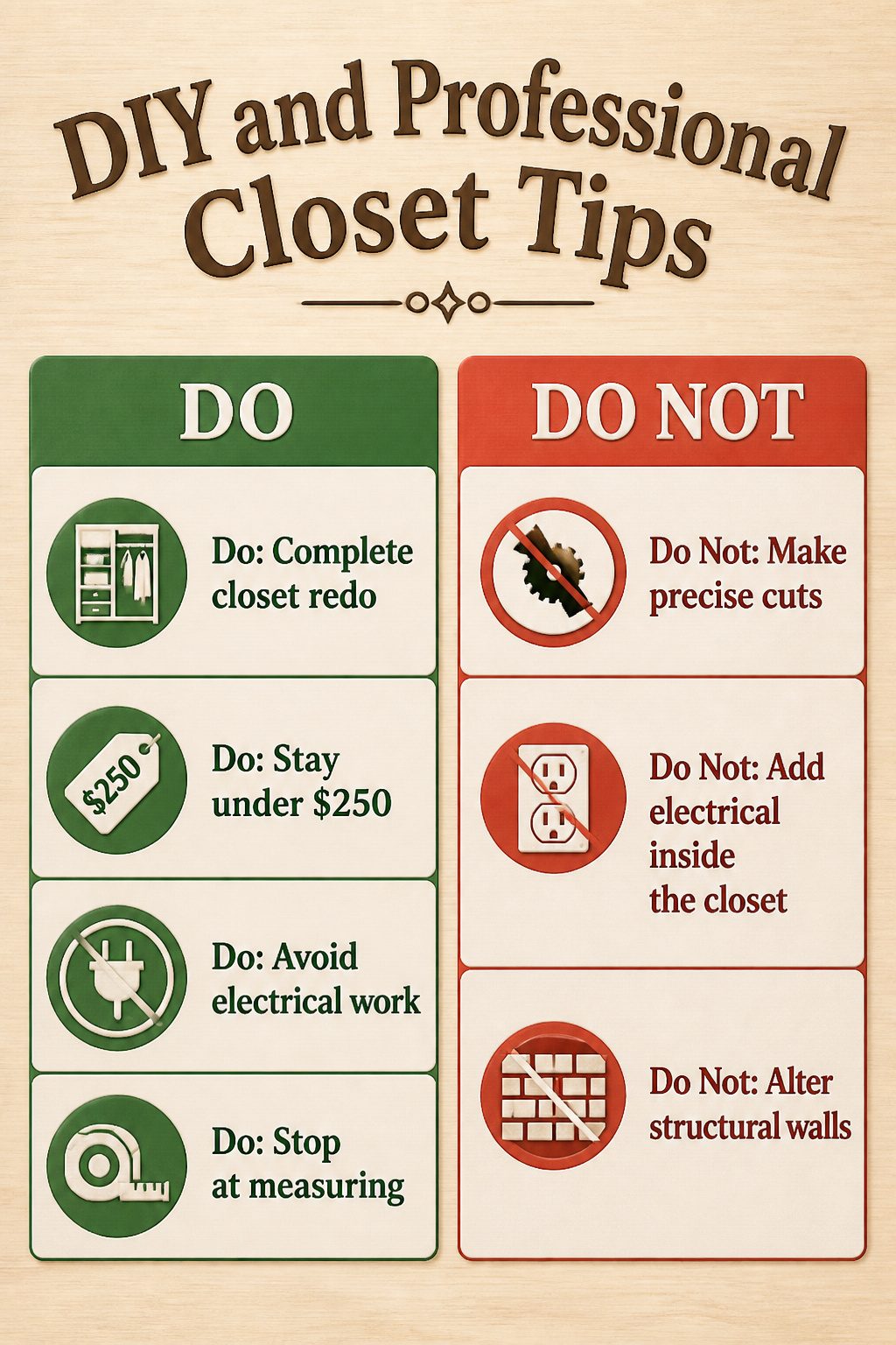 A comparison of DIY and professional closet project options.