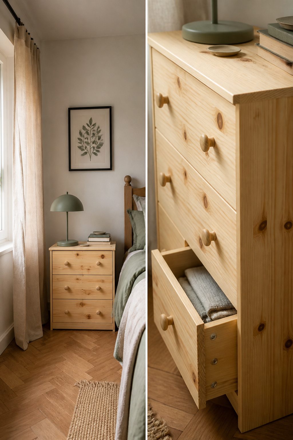 RAST dresser converted into a stylish nightstand.