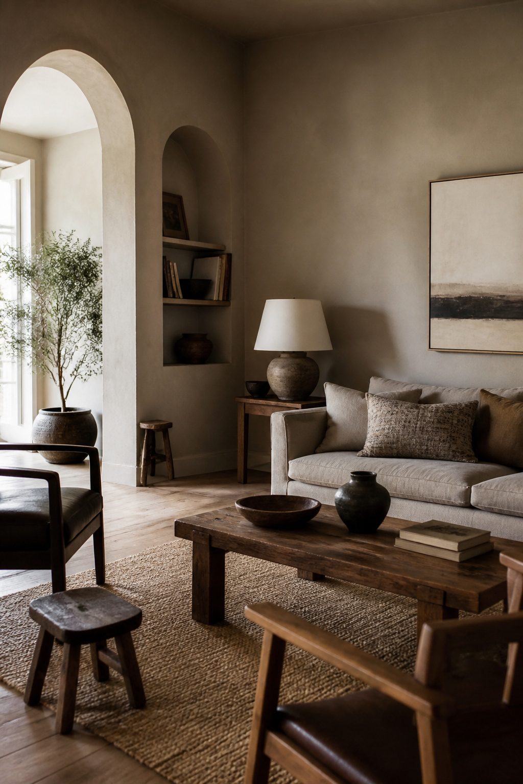 A living room featuring Old Soul walls and modern furnishings.