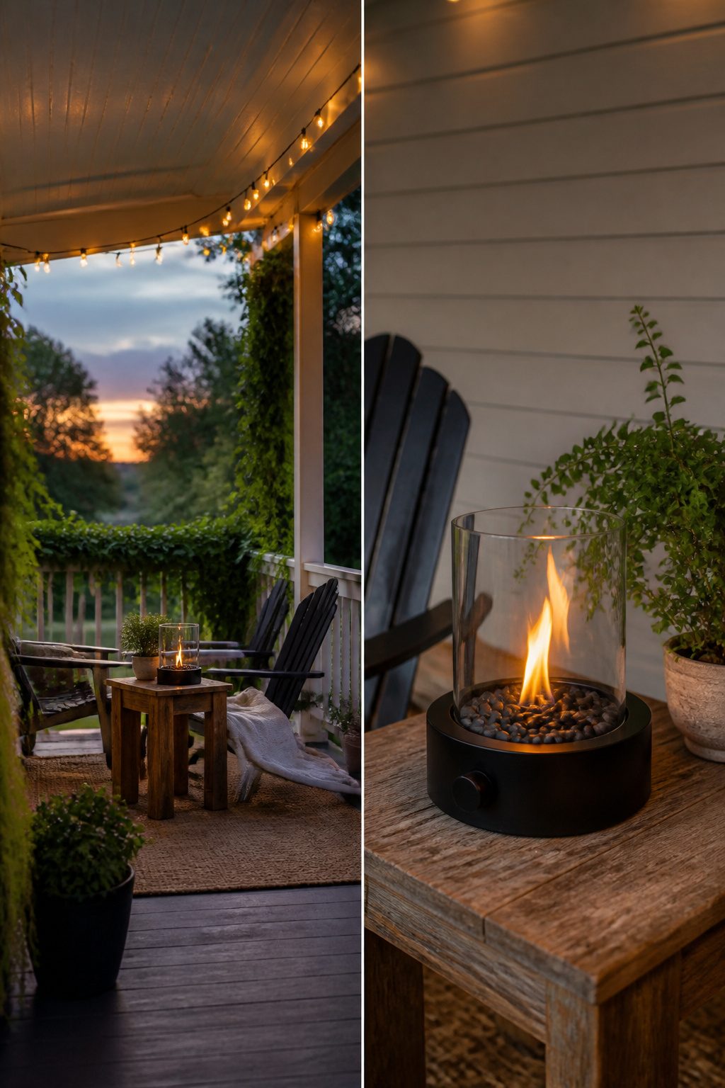 Pretty Porches: Designs and Details for Outdoor Living 4 A tabletop propane burner on a porch.