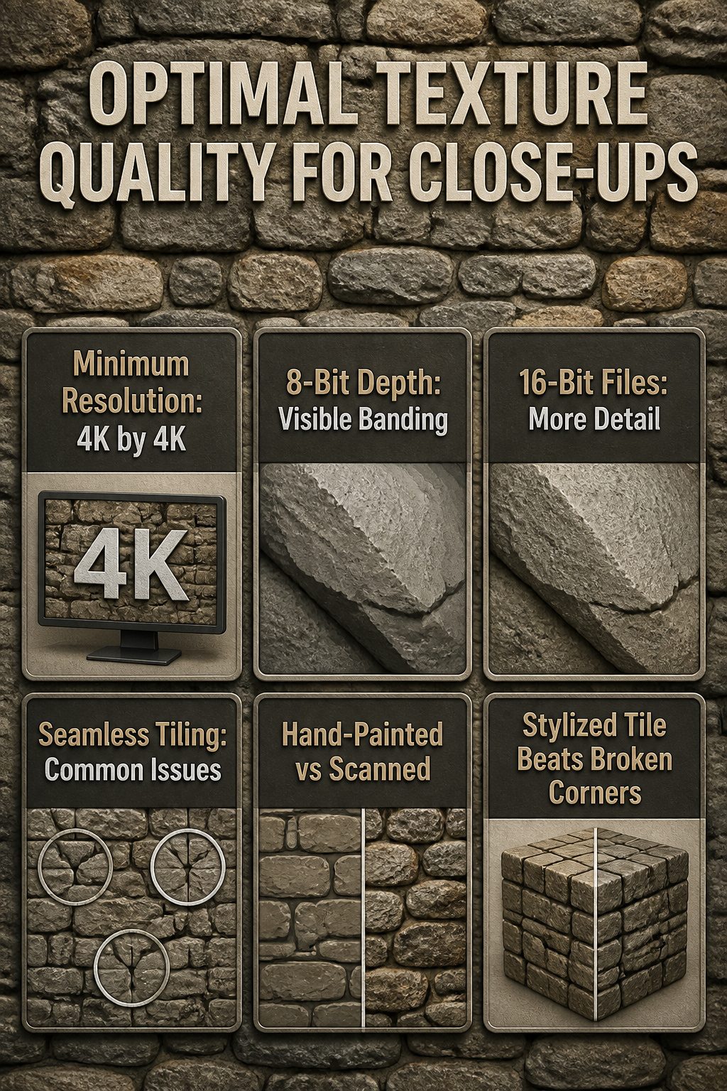 Information on optimal texture quality for detailed renderings.